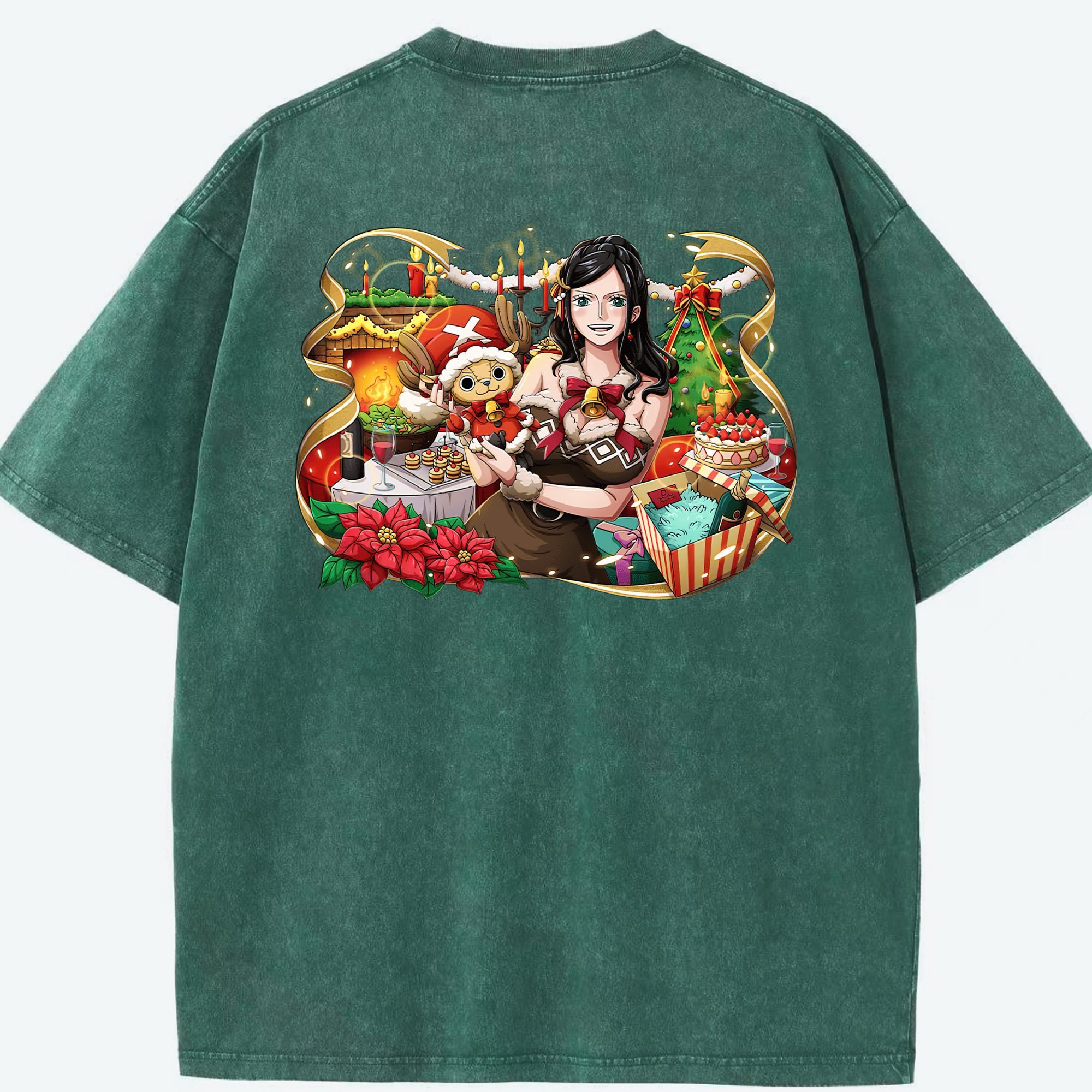 ワンピース ニコ・ロビン ONE PIECE Nico Robin 綿100% ヴィンテージ風 半袖Tシャツ（背面プリント）